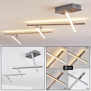 Lacure Plafondlamp LED Nikkel mat, 5-lichts