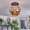 Ripoll Plafondlamp, Kogellampje Chroom, Rookkleurig, 1-licht