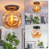 Ripoll Plafondlamp, Kogellampje Amber, 1-licht