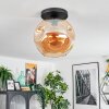 Ripoll Plafondlamp, Kogellampje Amber, 1-licht