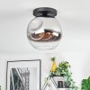 Ripoll Plafondlamp, Kogellampje Chroom, Duidelijk, Rookkleurig, 1-licht