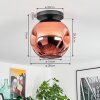 Ripoll Plafondlamp, Kogellampje Koperkleurig, 1-licht