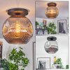 Ripoll Plafondlamp, Kogellampje Rookkleurig, 1-licht
