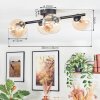 Chehalis Plafondlamp, Kogellampje Amber, Duidelijk, 4-lichts