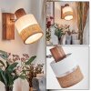 Fallhagen Wandlamp, Muurspot Chroom, Hout donker, 1-licht