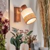 Fallhagen Wandlamp, Muurspot Chroom, Hout donker, 1-licht