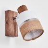 Fallhagen Wandlamp, Muurspot Chroom, Hout donker, 1-licht