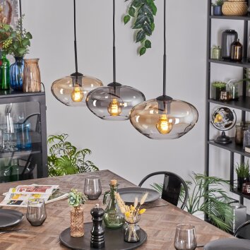 Mertola Hanglamp, Hanglamp Zwart, 3-lichts