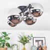 Chehalis Plafondlamp, Kogellampje Chroom, Rookkleurig, 4-lichts