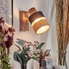 Fallhagen Wandlamp, Muurspot Chroom, Hout donker, 1-licht