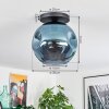 Ripoll Plafondlamp, Kogellampje Blauw, 1-licht