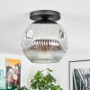 Ripoll Plafondlamp, Kogellampje Chroom, Duidelijk, Rookkleurig, 1-licht