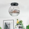 Ripoll Plafondlamp, Kogellampje Chroom, Duidelijk, Rookkleurig, 1-licht