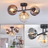 Gastor Plafondlamp, Kogellampje Amber, Duidelijk, Rookkleurig, 3-lichts