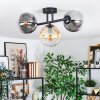 Gastor Plafondlamp, Kogellampje Amber, Duidelijk, Rookkleurig, 3-lichts