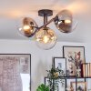 Gastor Plafondlamp, Kogellampje Amber, Duidelijk, Rookkleurig, 3-lichts