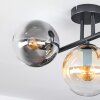 Gastor Plafondlamp, Kogellampje Amber, Duidelijk, Rookkleurig, 3-lichts
