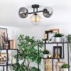 Gastor Plafondlamp, Kogellampje Amber, Duidelijk, Rookkleurig, 3-lichts