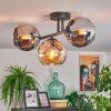 Koyoto Plafondlamp, Kogellampje Amber, Chroom, Rookkleurig, 3-lichts