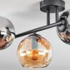 Koyoto Plafondlamp, Kogellampje Amber, Chroom, Rookkleurig, 3-lichts