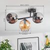Koyoto Plafondlamp, Kogellampje Amber, Chroom, Rookkleurig, 3-lichts