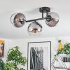 Koyoto Plafondlamp, Kogellampje Duidelijk, Rookkleurig, 3-lichts