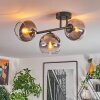 Koyoto Plafondlamp, Kogellampje Duidelijk, Rookkleurig, 3-lichts
