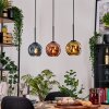 Ripoll Hanglamp, Kogellampje, Hanglamp Natuurlijke kleuren, Zwart, 3-lichts