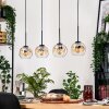 Ripoll Hanglamp, Kogellampje, Hanglamp Natuurlijke kleuren, Zwart, 4-lichts