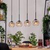 Ripoll Hanglamp, Kogellampje, Hanglamp Natuurlijke kleuren, Zwart, 4-lichts