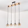 Ripoll Hanglamp, Kogellampje, Hanglamp Natuurlijke kleuren, Zwart, 4-lichts