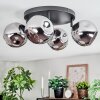 Ripoll Plafondlamp, Kogellampje Chroom, Rookkleurig, 4-lichts