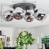 Ripoll Plafondlamp, Kogellampje Chroom, Rookkleurig, 4-lichts