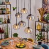 Apedo Hanglamp, Hanglamp Amber, Duidelijk, Rookkleurig, 6-lichts