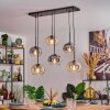 Apedo Hanglamp, Hanglamp Amber, Duidelijk, Rookkleurig, 6-lichts