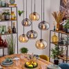 Apedo Hanglamp, Hanglamp Amber, Rookkleurig, 6-lichts