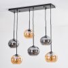 Apedo Hanglamp, Hanglamp Amber, Rookkleurig, 6-lichts