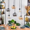 Apedo Hanglamp, Hanglamp Amber, Duidelijk, Rookkleurig, 6-lichts