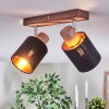 Fallhagen Plafondlamp, Plafondspot Chroom, Hout donker, 2-lichts