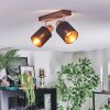 Fallhagen Plafondlamp, Plafondspot Chroom, Hout donker, 2-lichts