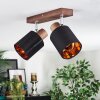 Fallhagen Plafondlamp, Plafondspot Chroom, Hout donker, 2-lichts