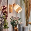 Fallhagen Wandlamp, Muurspot Chroom, Hout licht, 1-licht