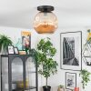 Ripoll Plafondlamp, Kogellampje Amber, 1-licht