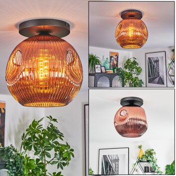 Ripoll Plafondlamp, Kogellampje Koperkleurig, 1-licht