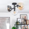 Gastor Plafondlamp, Kogellampje Amber, Duidelijk, Rookkleurig, 3-lichts