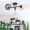 Gastor Plafondlamp, Kogellampje Amber, Duidelijk, Rookkleurig, 3-lichts