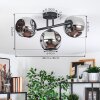 Ripoll Plafondlamp, Kogellampje Chroom, Rookkleurig, 3-lichts