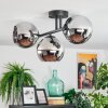 Koyoto Plafondlamp, Kogellampje Chroom, Rookkleurig, 3-lichts
