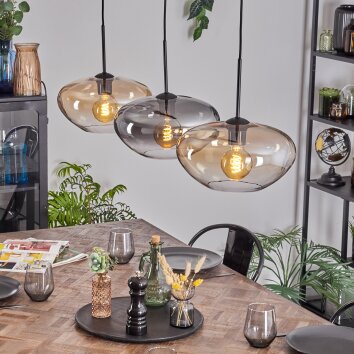 Mertola Hanglamp, Hanglamp Zwart, 3-lichts