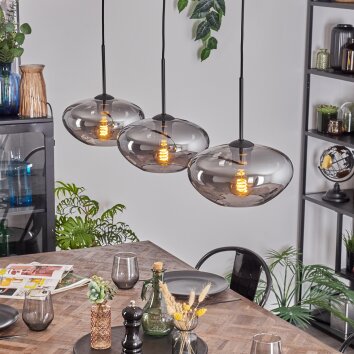 Mertola Hanglamp, Hanglamp Zwart, 3-lichts